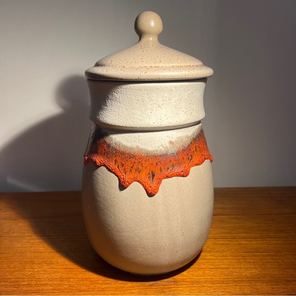 Vintage 1970s Laurentian Lava Drip Glaze Canister Large Jar Brutalist Pottery - Picture 13 of 15